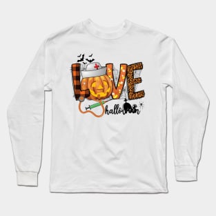 Love Halloween Pumpkin Nurse Long Sleeve T-Shirt